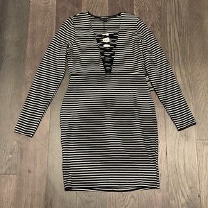 Express Striped Body Con Dress